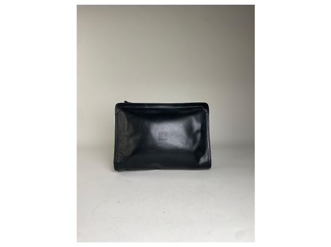 Clutch Vintage Givenchy in pelle liscia nera e oro Nero - vista 12