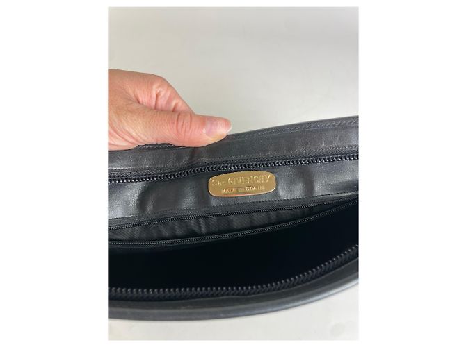 Clutch Vintage Givenchy in pelle liscia nera e oro Nero - vista 5