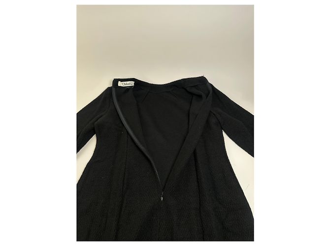 Chloé Vintage Chloe Wollmischung Langarmkleid Schwarz L - Ansicht 5