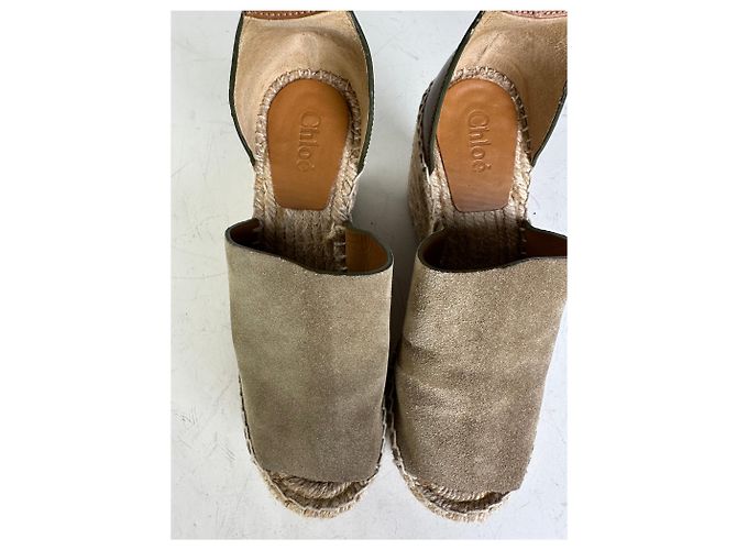 Chloé Sandali con zeppa in scamosciato vintage Chloe Beige Marrone EU35 - vista 10