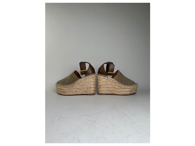 Chloé Sandali con zeppa in scamosciato vintage Chloe Beige Marrone EU35 - vista 2
