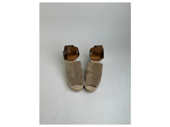 Chloé Sandali con zeppa in scamosciato vintage Chloe Beige Marrone EU35 - vista 3