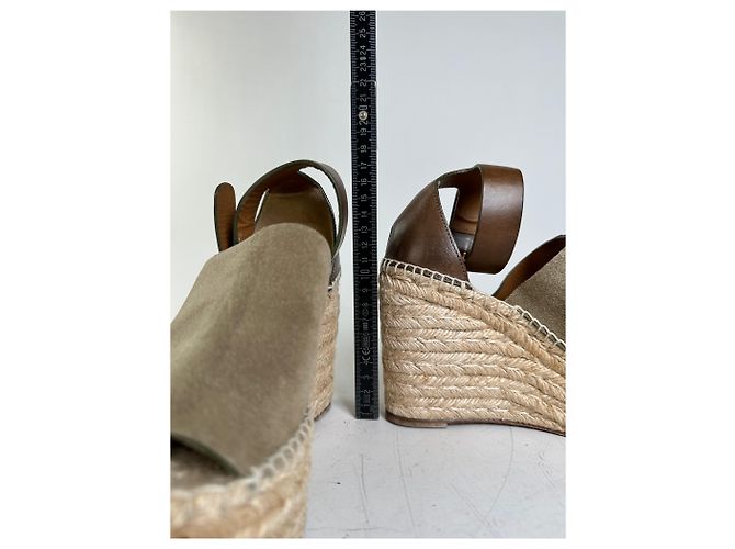 Chloé Sandali con zeppa in scamosciato vintage Chloe Beige Marrone EU35 - vista 6