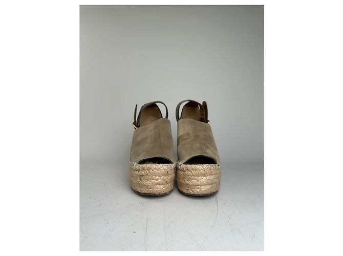 Chloé Sandali con zeppa in scamosciato vintage Chloe Beige Marrone EU35 - vista 8