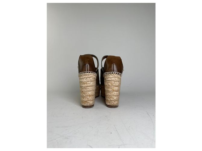 Chloé Sandali con zeppa in scamosciato vintage Chloe Beige Marrone EU35 - vista 9