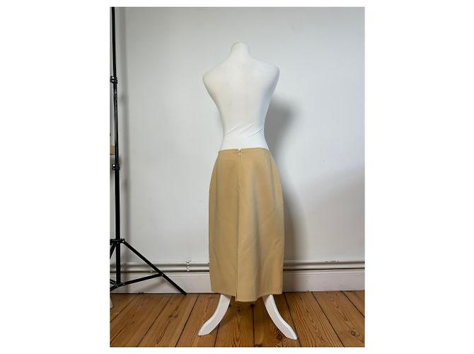 Céline Gonna a trapezio vintage Celine beige Francia L - vue 3