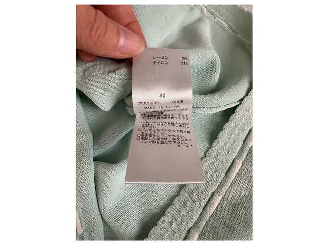 T-shirt Vintage Courreges in misto rayon Verde menta S - vista 10