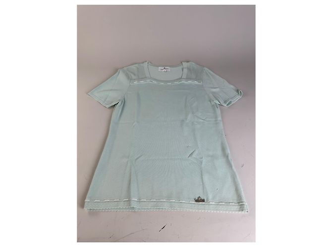 T-shirt Vintage Courreges in misto rayon Verde menta S - vista 4