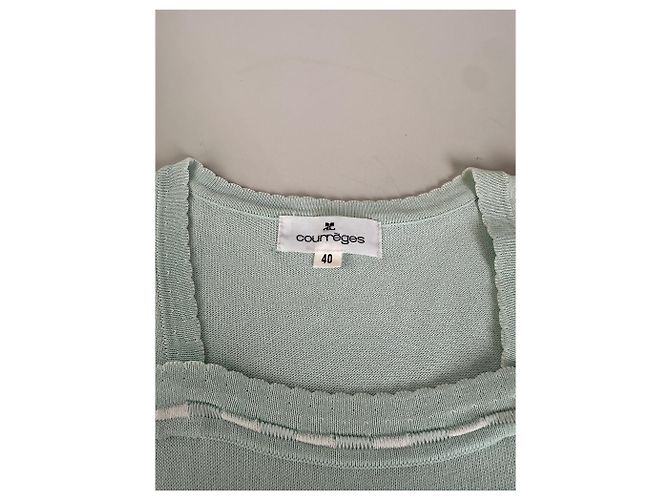 T-shirt Vintage Courreges in misto rayon Verde menta S - vista 6