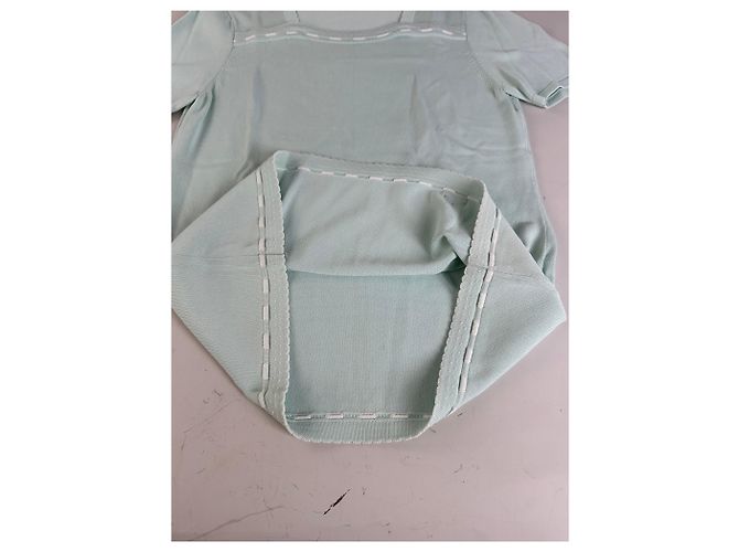 T-shirt Vintage Courreges in misto rayon Verde menta S - vista 7