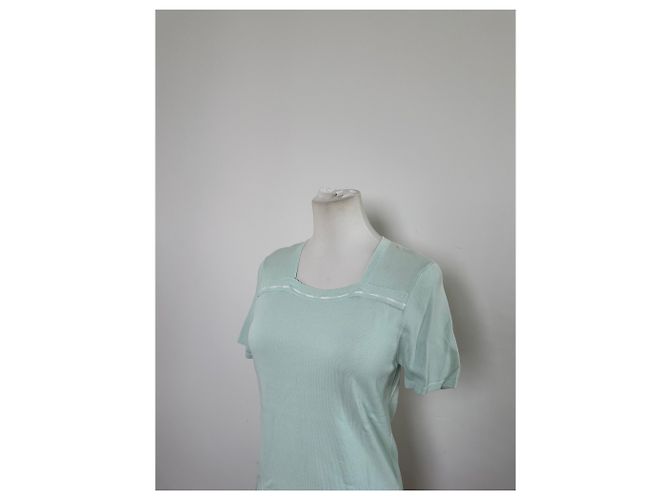 T-shirt Vintage Courreges in misto rayon Verde menta S - vista 8