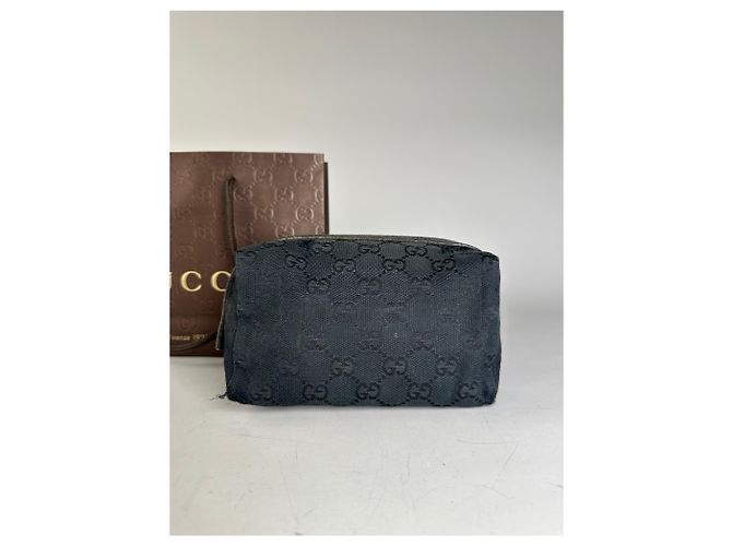 Beauty case Vintage Gucci GG Supreme Nero Argento - vista 12