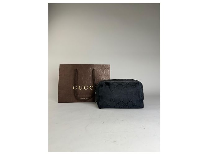 Beauty case Vintage Gucci GG Supreme Nero Argento - vista 2