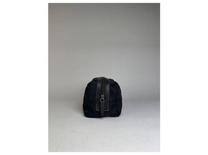 Beauty case Vintage Gucci GG Supreme Nero Argento - vista 7