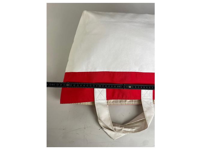 Comme Des Garcons Vintage Comme des Garçons Synthetik Tote Bag Rot Weiß - Ansicht 12