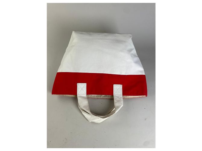 Comme Des Garcons Vintage Comme des Garçons Synthetik Tote Bag Rot Weiß - Ansicht 8