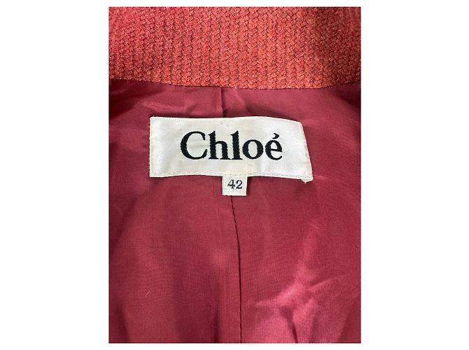Chloé Vintage Chloe Wool Blend Coat Rust M Red - view 5