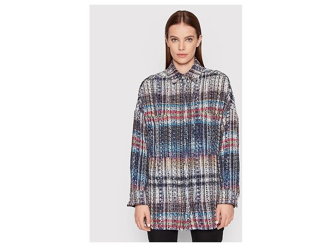 Giacca-camicia in tweed Rosal di IRO Nero Bianco Blu Multicolore Giallo - vista 7