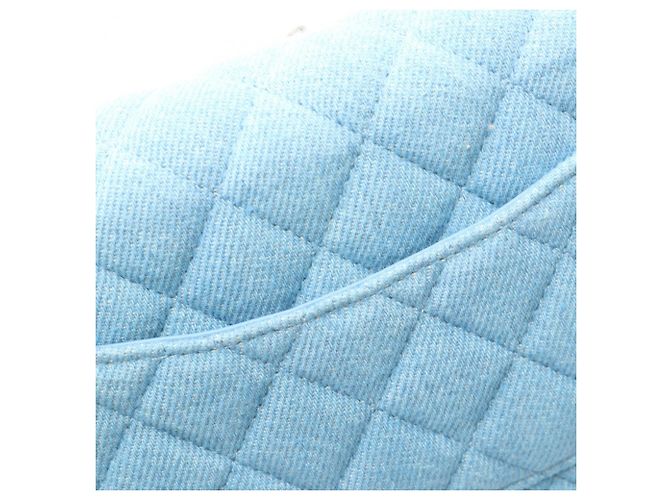 Borsa a tracolla Chanel Matelassé Denim Blu - vista 10