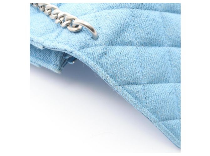 Borsa a tracolla Chanel Matelassé Denim Blu - vista 8