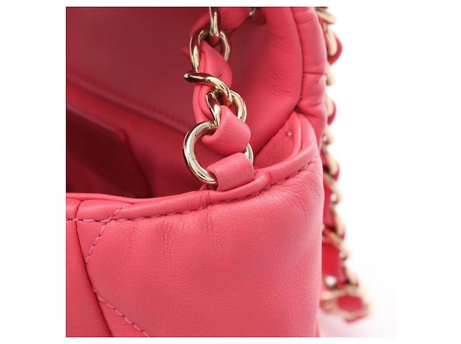 Borsa a tracolla Chanel Matelassé in agnello Rosa - vista 6