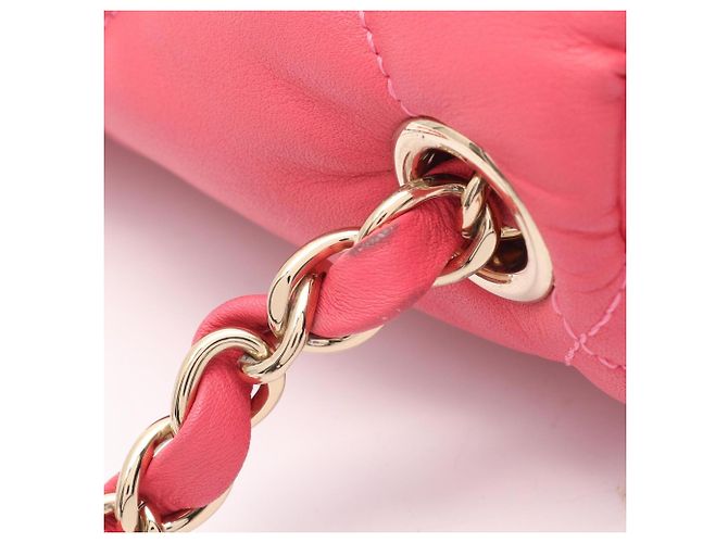 Borsa a tracolla Chanel Matelassé in agnello Rosa - vista 7