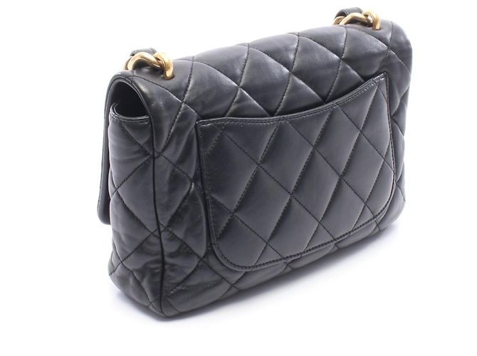 Borsa a tracolla Chanel Matelassé in pelle di agnello nera Nero - vista 2