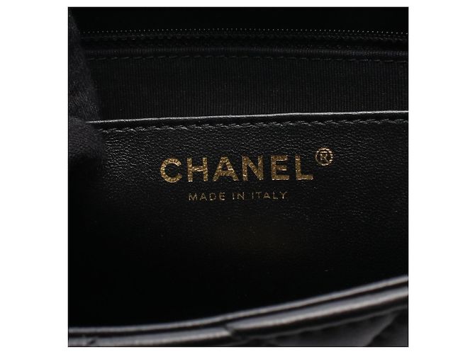 Borsa a tracolla Chanel Matelassé in pelle di agnello nera Nero - vista 4