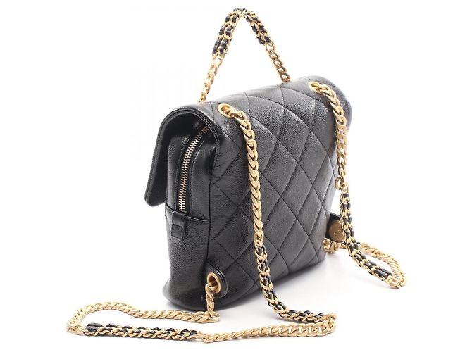 Zaino/Borsa a mano Chanel 2.55 Matelassé con catena Nero - vista 2
