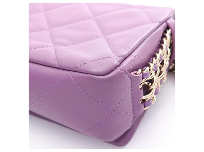 Borsa a Spalla Chanel Matelassé Small Flap Porpora - vista 6