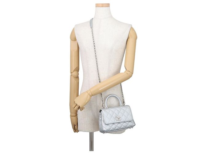 Borsa Chanel Matelassé in argento - vista 5