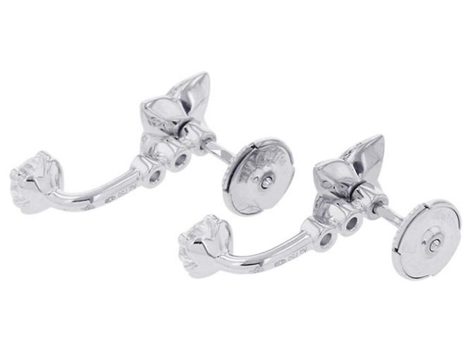 Orecchini a lobo in oro bianco 18K e diamanti Louis Vuitton - vista 3