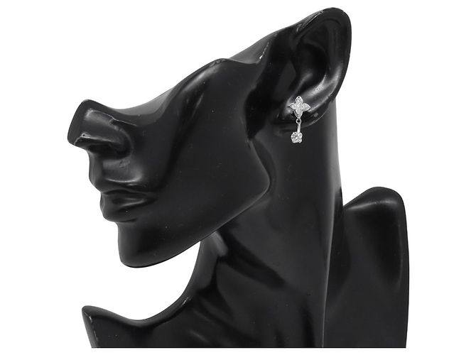 Orecchini a lobo in oro bianco 18K e diamanti Louis Vuitton - vista 5