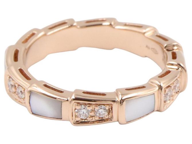 Bulgari Bvlgari Serpenti Perlmutt-Diamantring Weiß Golden - Ansicht 2