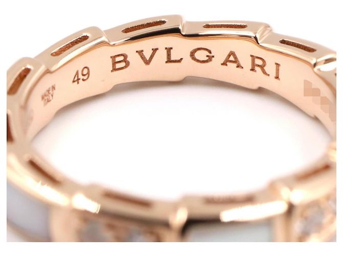 Bulgari Bvlgari Serpenti Perlmutt-Diamantring Weiß Golden - Ansicht 3