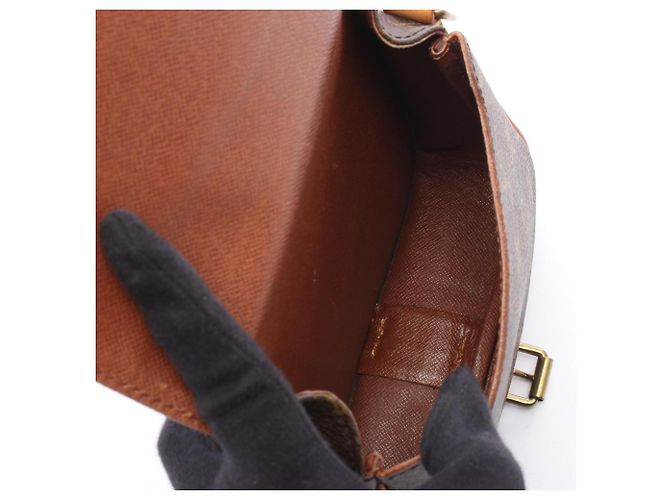 Borsa Louis Vuitton Monogram Cartouchiere PM Marrone Monogramma - vista 3
