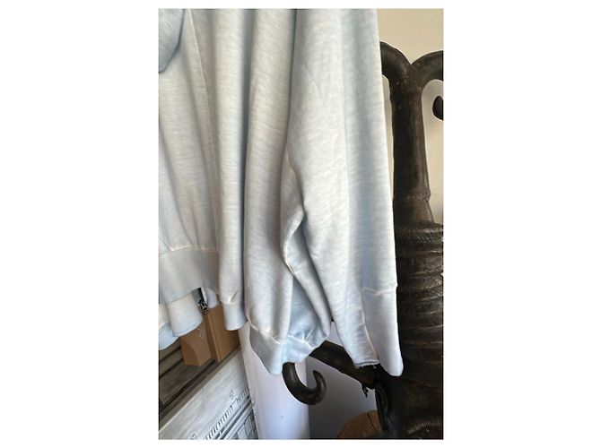 Munthe Plus Simonsen PLU Hellblauer Kapuzenpullover mit Reißverschluss - Ansicht 8