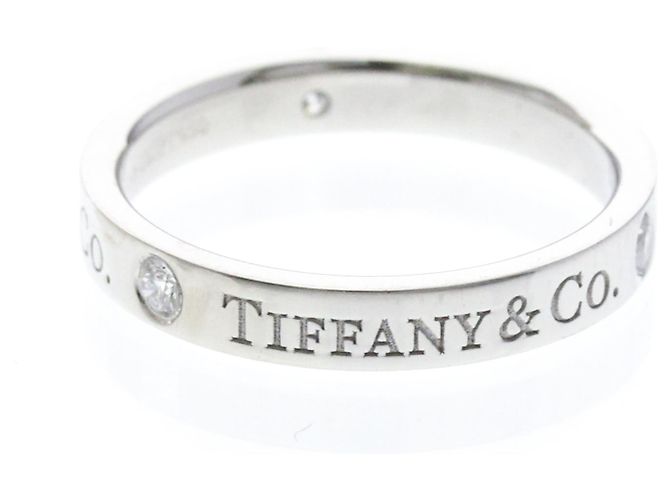 Tiffany & Co Tiffany Flat Band Ring mit 3 Diamanten Silber - Ansicht 2