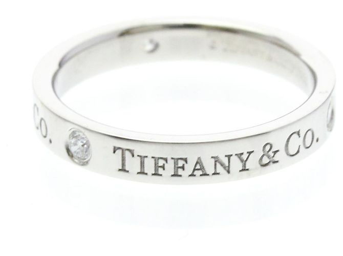 Tiffany & Co Tiffany Flat Band Ring mit 3 Diamanten Silber - Ansicht 3