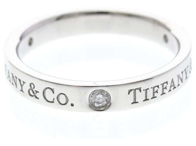 Tiffany & Co Tiffany Flat Band Ring mit 3 Diamanten Silber - Ansicht 4