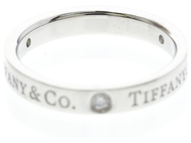 Tiffany & Co Tiffany Flat Band Ring mit 3 Diamanten Silber - Ansicht 6