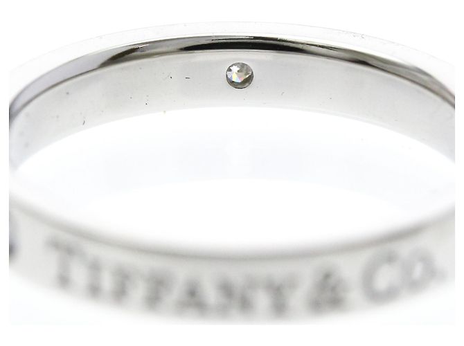 Tiffany & Co Tiffany Flat Band Ring mit 3 Diamanten Silber - Ansicht 8