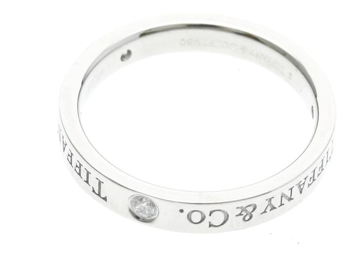 Tiffany & Co Tiffany Flat Band Ring mit 3 Diamanten Silber - Ansicht 9