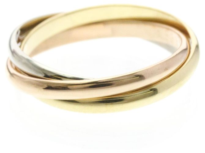 Anello Trinity Cartier in oro giallo rosa e bianco D'oro - vista 4