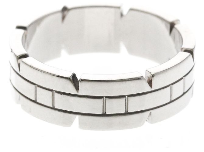 Anello Cartier Tank Française in oro bianco 18K - vista 2