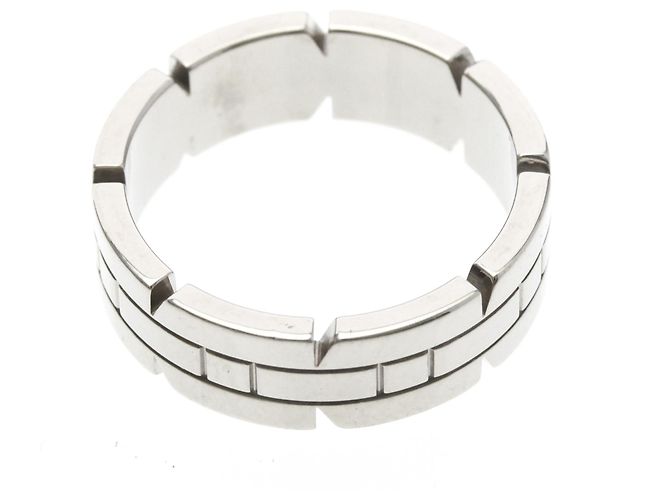 Anello Cartier Tank Française in oro bianco 18K - vista 9
