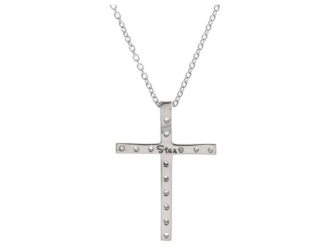 Autre Marque Collana a Croce con Diamanti Star Jewelry Argento - vista 2
