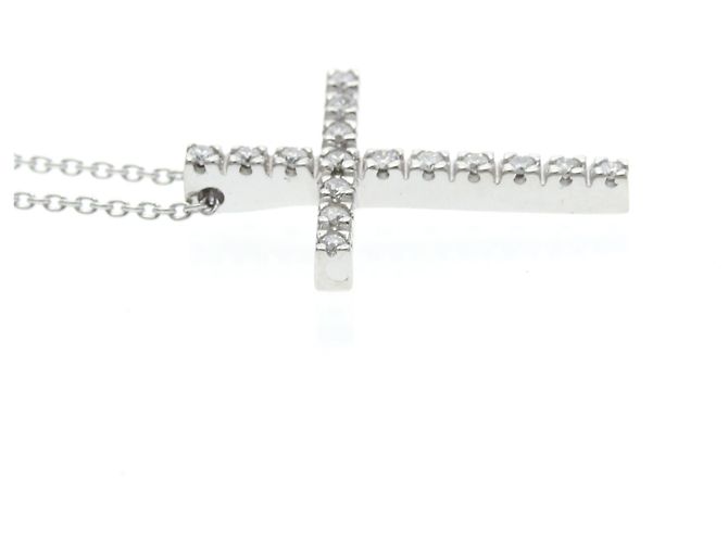 Autre Marque Collana a Croce con Diamanti Star Jewelry Argento - vista 5