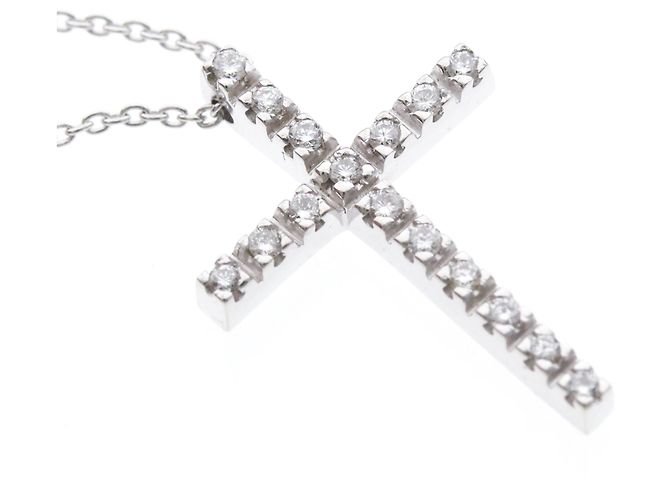 Autre Marque Collana a Croce con Diamanti Star Jewelry Argento - vista 7