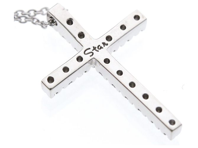 Autre Marque Collana a Croce con Diamanti Star Jewelry Argento - vista 8